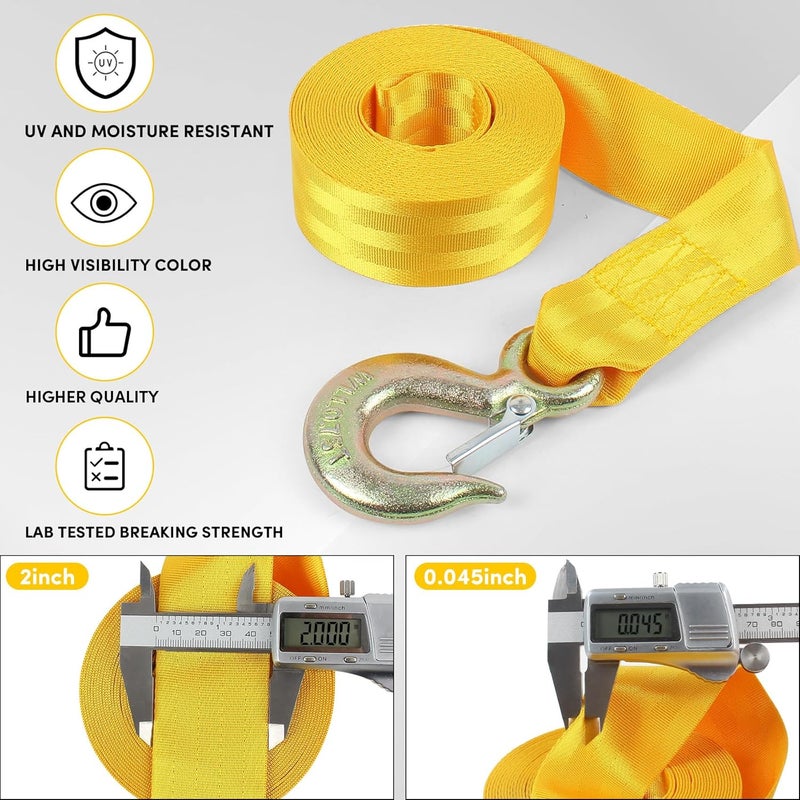 VEITHI Boat Winch Strap with Hook,Winch Strap for Boat Trailer,Boat Trailer Winch Strap 2 inch x 20 foot, Great for Boat, Truck, Jet Ski and Car Trailers Towing and Heavy Duty Equipment (Choose Color) - Image 4